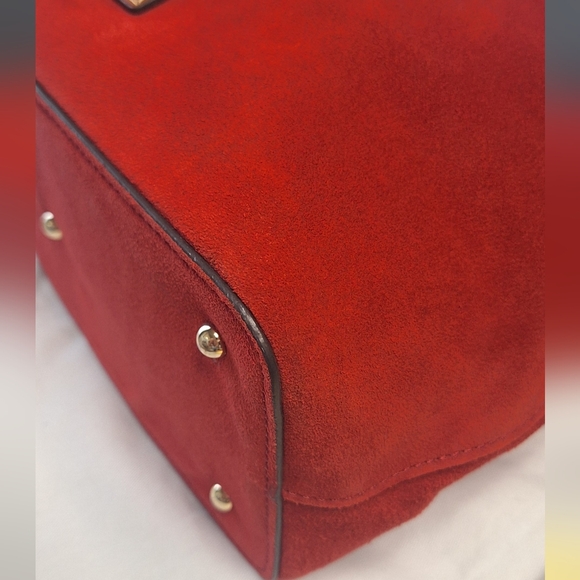 Dooney & Bourke Red Suede Satchel - Picture 6 of 13